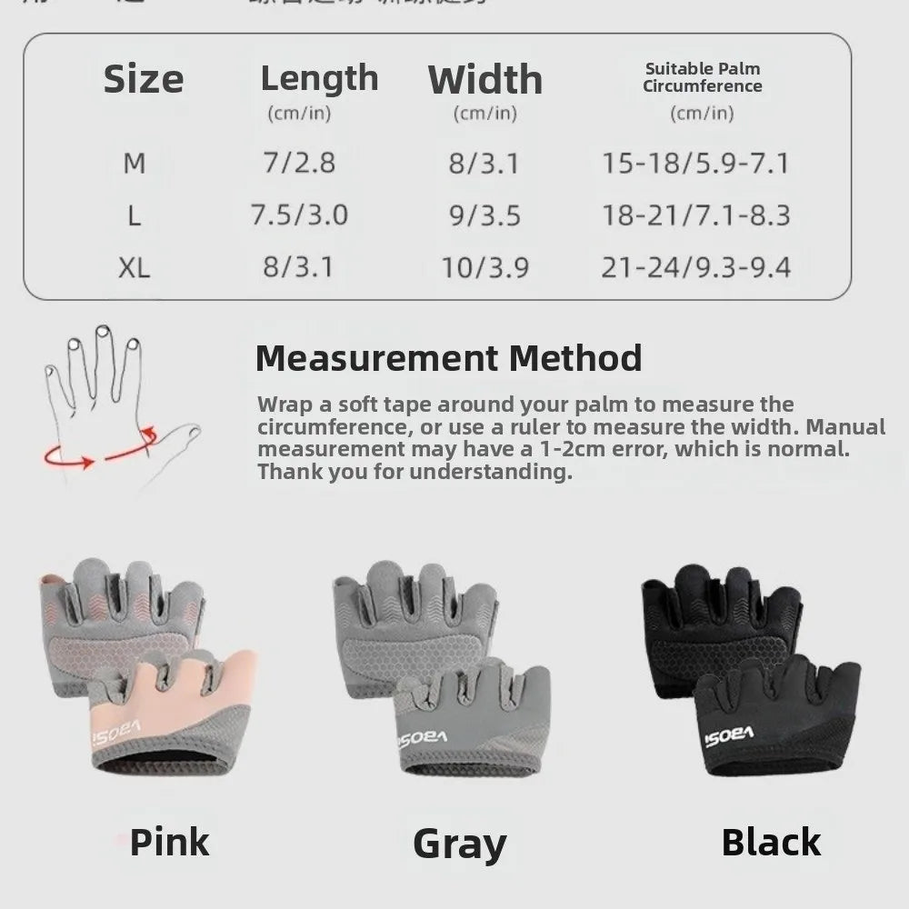 1Pair Anti-Slip Gym Half Finger Gloves Breathable Four Finger Weight Lifting Grips Anti-Callus Lightweight