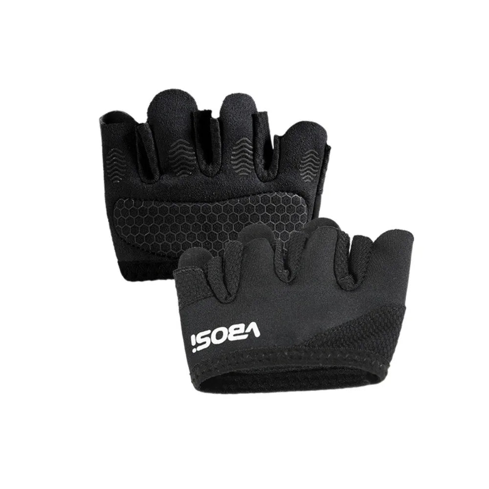 1Pair Anti-Slip Gym Half Finger Gloves Breathable Four Finger Weight Lifting Grips Anti-Callus Lightweight