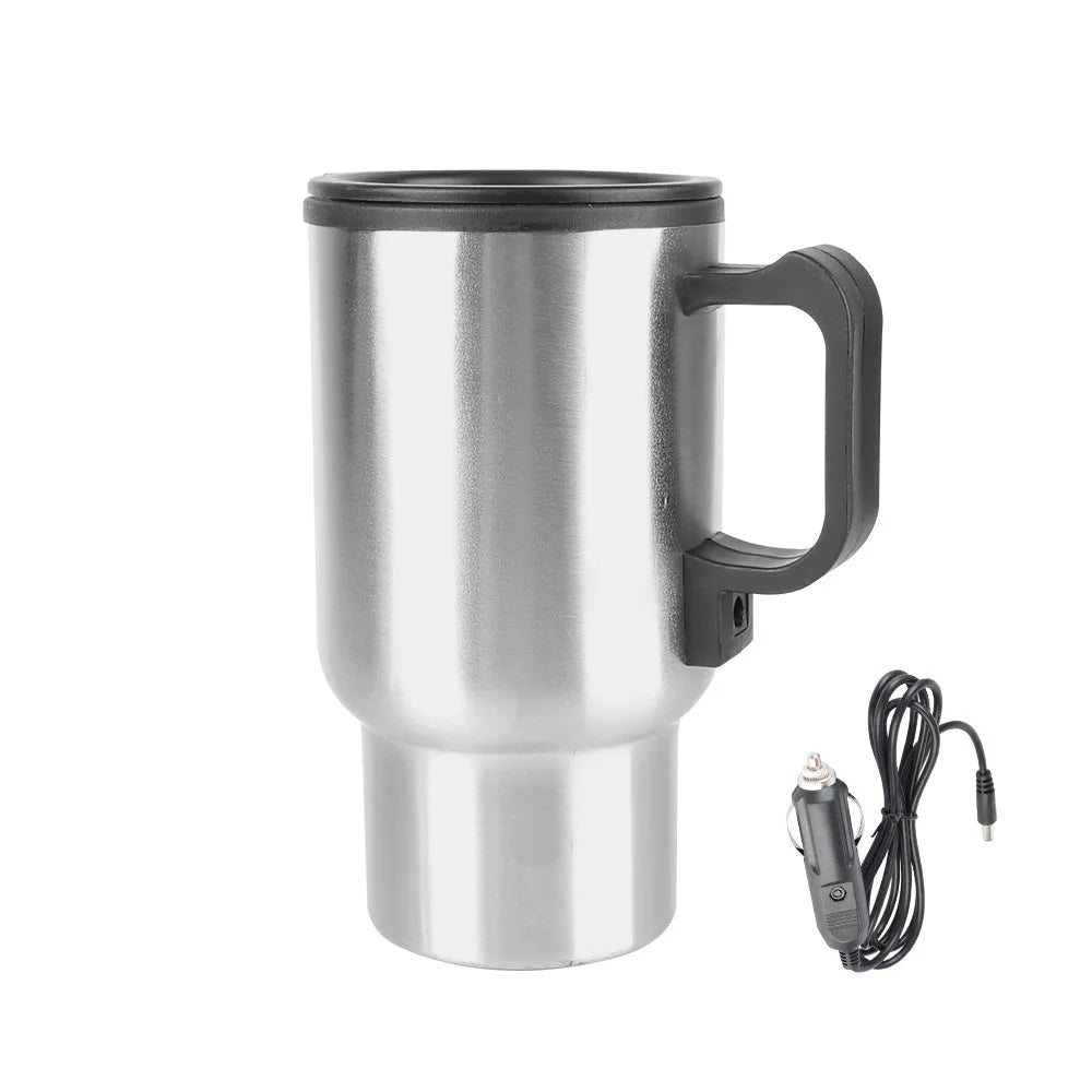 Vehicle Heating Cup Camping Travel Kettle Electric Heating Car Kettle Stainless Steel 12V/24V 300Ml Auto Accessories