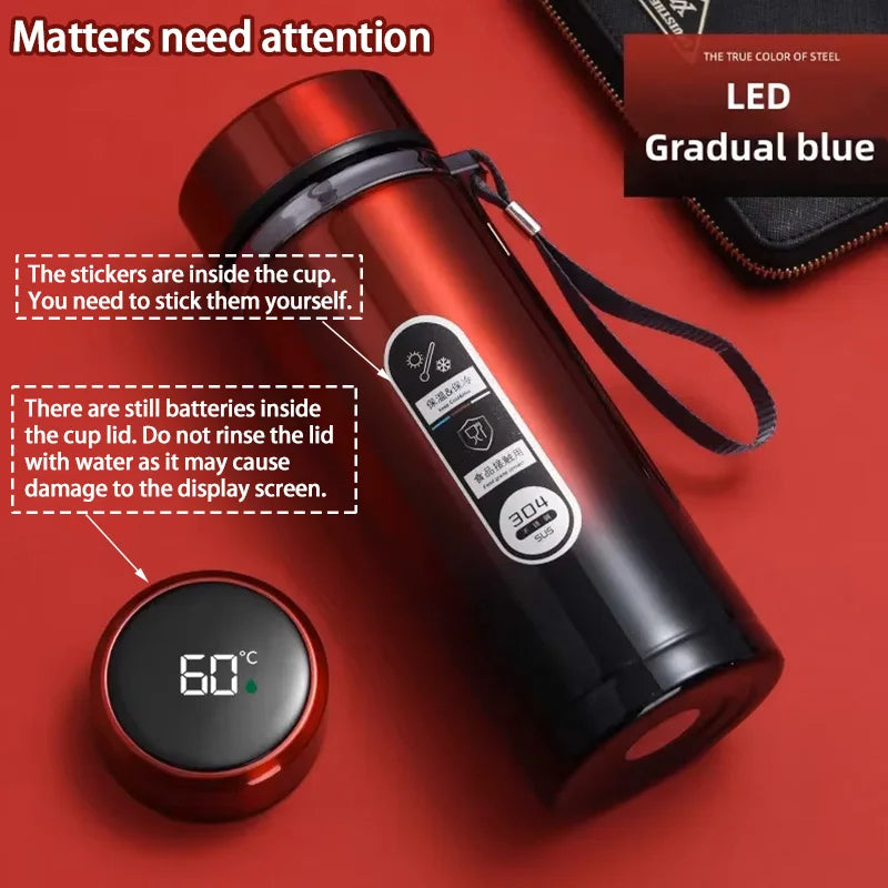 Stainless Steel Thermos Bottle LED Temperature Display 500ML- 1L Sus304 Vacuum Flask Portable Cup 2026 New
