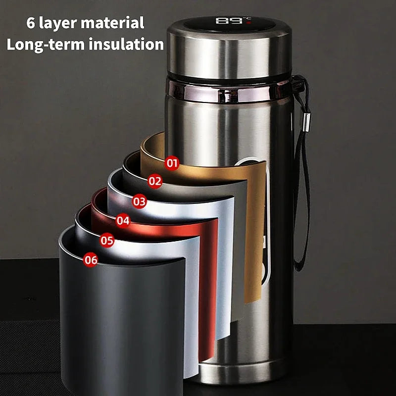 Stainless Steel Thermos Bottle LED Temperature Display 500ML- 1L Sus304 Vacuum Flask Portable Cup 2026 New