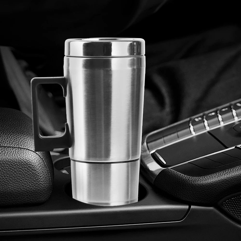 Vehicle Heating Cup Camping Travel Kettle Electric Heating Car Kettle Stainless Steel 12V/24V 300Ml Auto Accessories