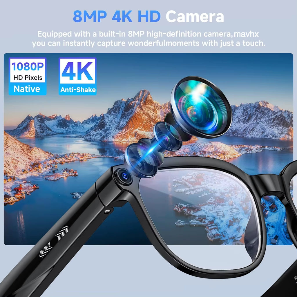 2026 New Smart AI Glasses 1080P HD Video Record Camera Chatgpt Bluetooth Call 32GB ROM Language Translation Music Sunglasses Men